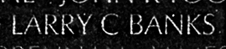 Banks's name inscribed on the Wall